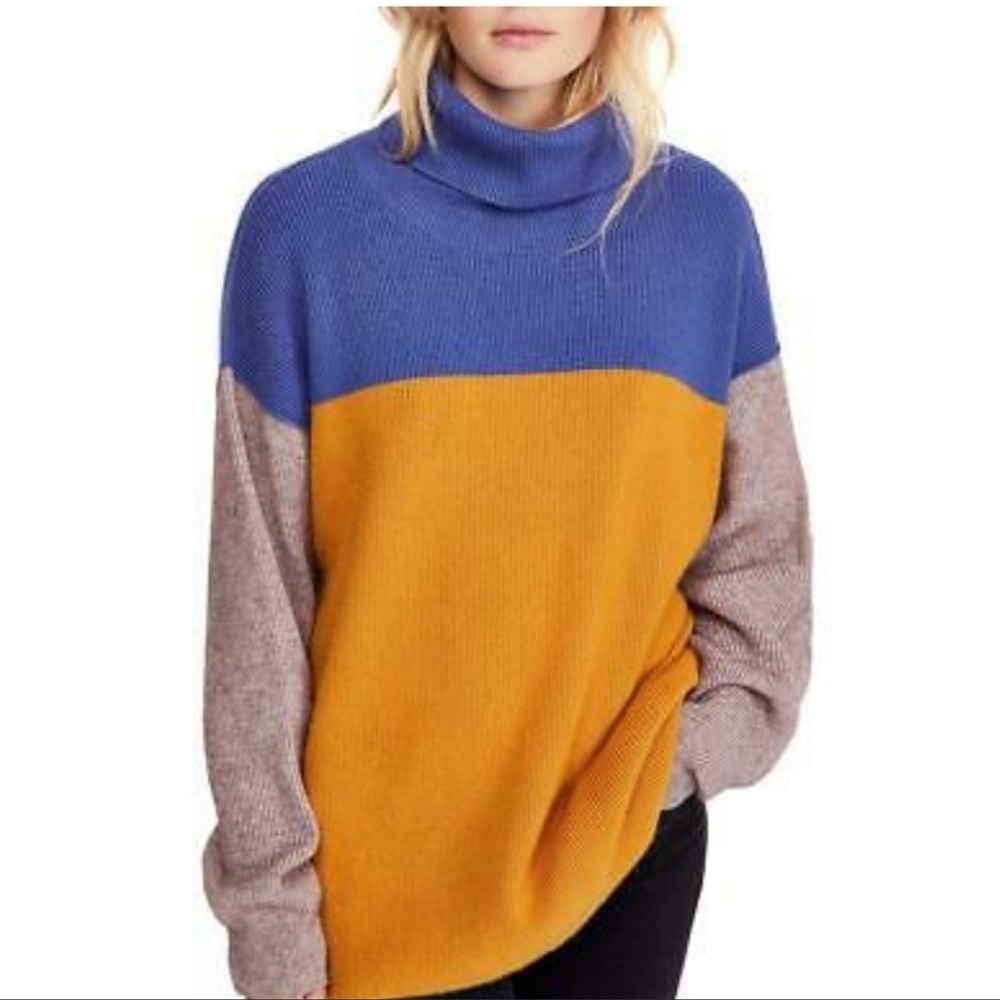 💋Free people Color block Sweater